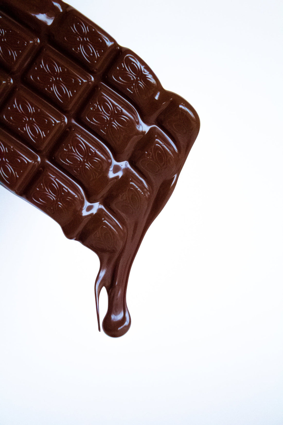 Image of a chocolate bar with melted chocolate dripping
